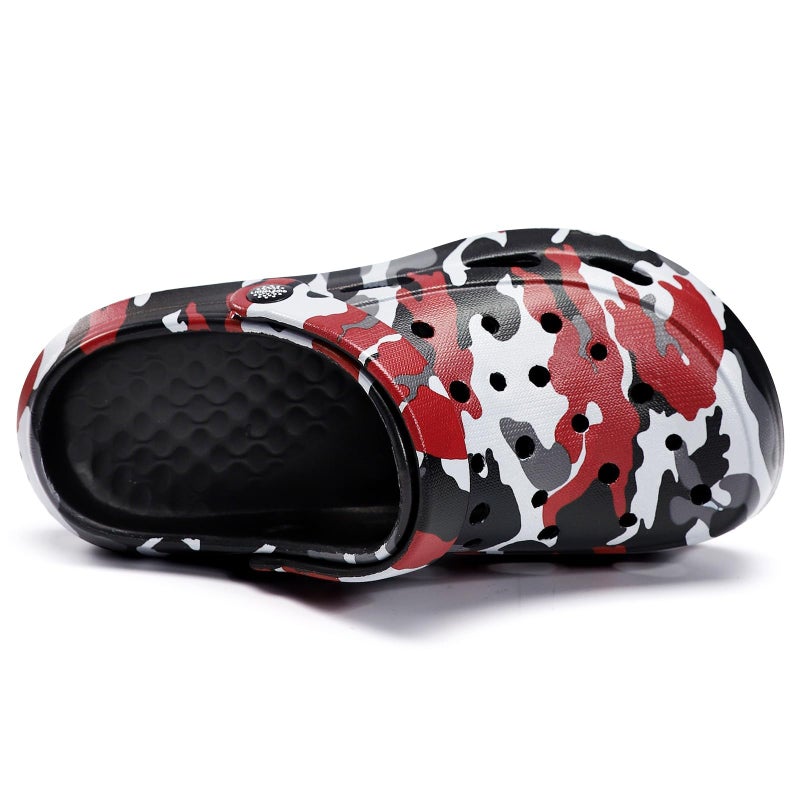 JOYFULTYKES Kids Boys Girls Classic Camo Beach Clogs | Lightweight Water Sandals - Quick-Dry Non-Slip Light and Durable ï¼ˆLittle Kid/Big Kidï¼‰ Size 1 Little Kid Camo Red - Image 5