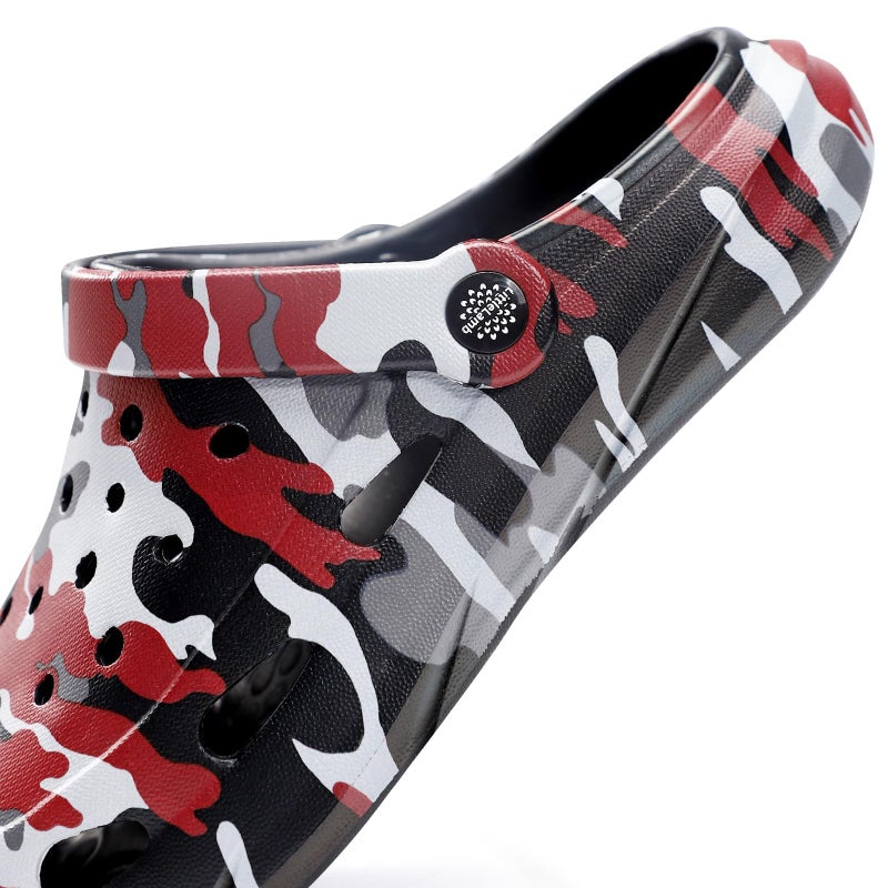 JOYFULTYKES Kids Boys Girls Classic Camo Beach Clogs | Lightweight Water Sandals - Quick-Dry Non-Slip Light and Durable ï¼ˆLittle Kid/Big Kidï¼‰ Size 1 Little Kid Camo Red - Image 3