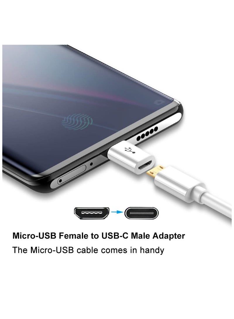 GNAFOTU Adapter Micro USB to USB C (4 Pack), Micro-USB Female to USB-C Male OTG Adapter Compatible with Samsung Galaxy, LG, Huawei, Type-C Phones, Tablets and More (2 Black and 2 White)  - Image 2