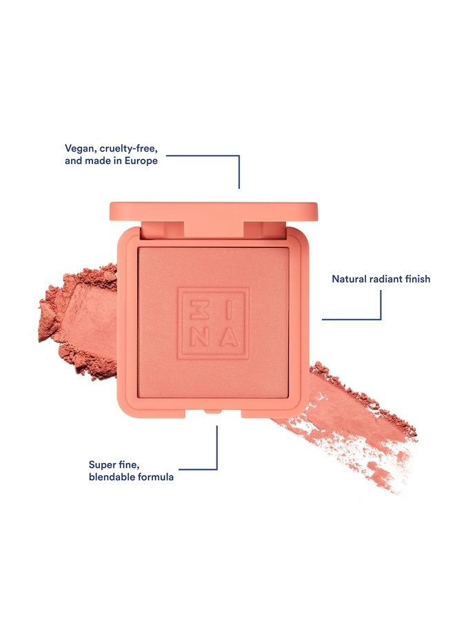 3INA The Blush 371 - Natural, Light Mineral Powder Blush For Sensitive Skin - Blendable, Buildable Rouge To Give Skin A Pigmented, Dewy Glow - Vegan, Cruelty Free, Eco Friendly Blush Makeup - 0.26 Oz - Image 2