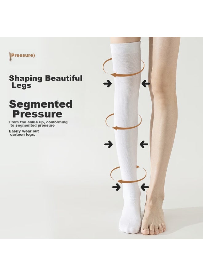LANG SHA Langsha New Style Compression Calf Socks For Women, Spring And Summer Long Socks, Over-knee Socks, High Tube Black Thigh-high Socks  - Image 2