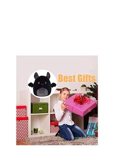 Excefore Plush Toy, Plush Bat Toy 8'' Cartoon Cotton Stuffed Animals Plush Doll, Cute Animal Bat-Shaped Stuffed Pillow Cushion, Cute Great Gift, Holiday Birthday Halloween Home Decoration (Black)  - Image 2