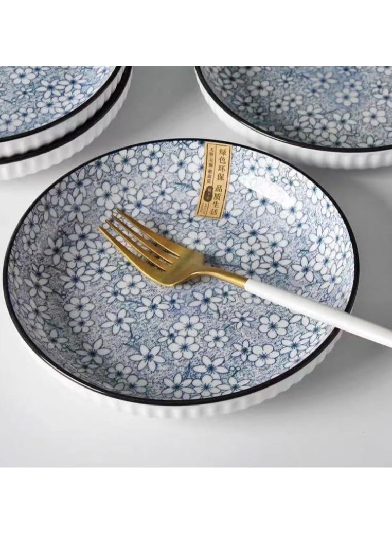 Red Leaf RedLeaf 8" Ceramic Dinner Plates - Set of 4 for Round Dessert or Salad Plate, Dinnerware Sets, Microwave, Oven, and Dishwasher Safe (Sakura) - Image 3