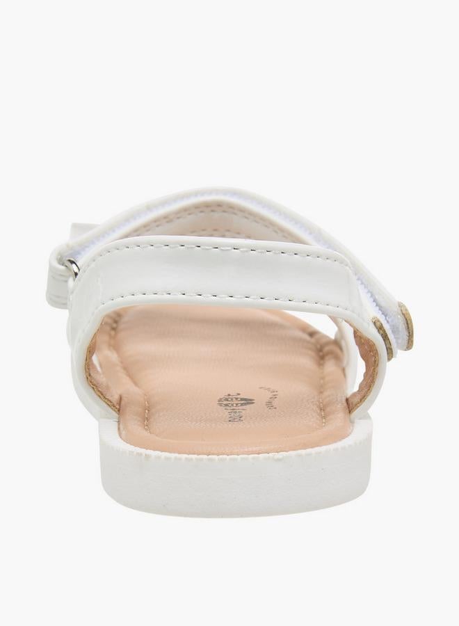 Barefeet Girls Criss-Cross Strap Hook & Loop Sandals - Image 4