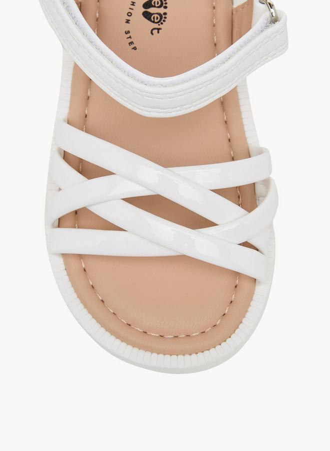 Barefeet Girls Criss-Cross Strap Hook & Loop Sandals - Image 3