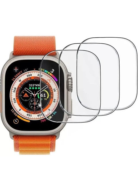 Rock Pow (3 Pack) Tempered Glass Screen Protector Compatible with Apple Watch Series 8 Ultra 49mm , Anti scratch screen protector