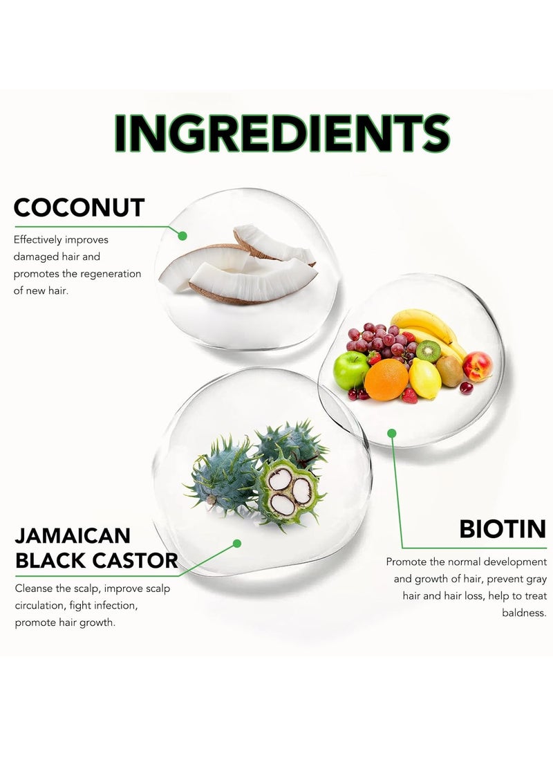 Jamaican - Jamaican Black Castor Oil Hair Mask - Intense Repair Hydrating Masque for Dry, Damaged Hair with Scalp Massager - Image 1