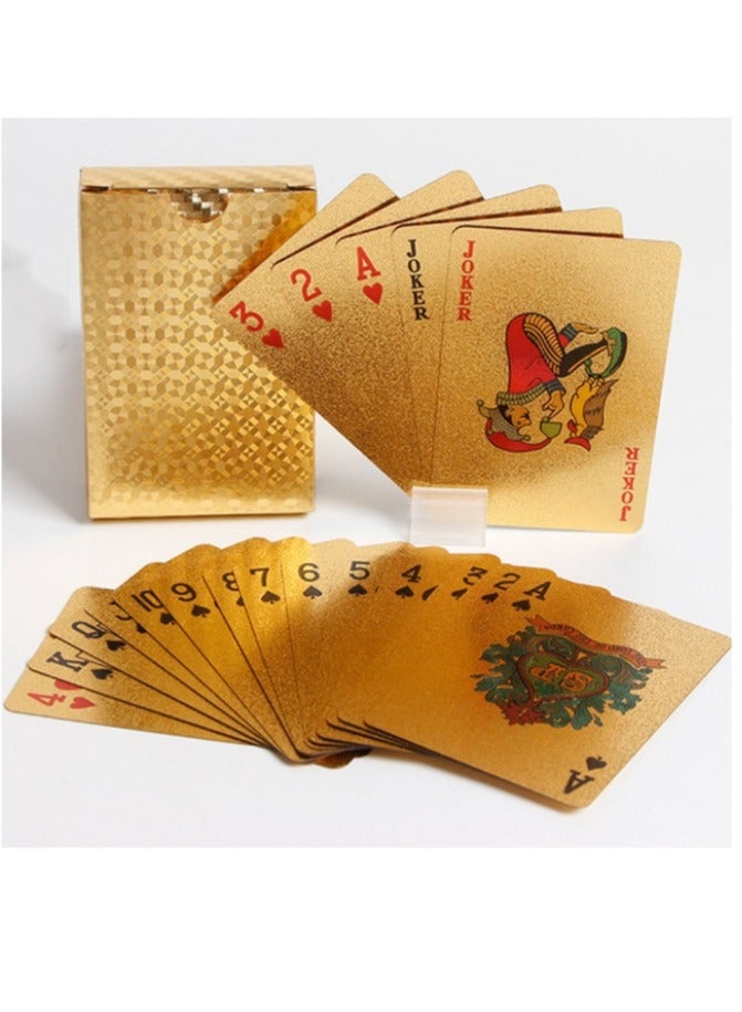 AROAQ 2 Pack Waterproof Gold and Black Playing Cards with Bag Highly Flexible Plastic Deck of Cards - Image 2