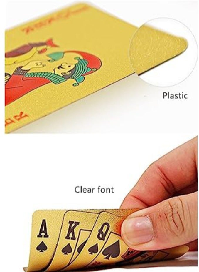 AROAQ 2 Pack Waterproof Gold and Black Playing Cards with Bag Highly Flexible Plastic Deck of Cards - Image 3