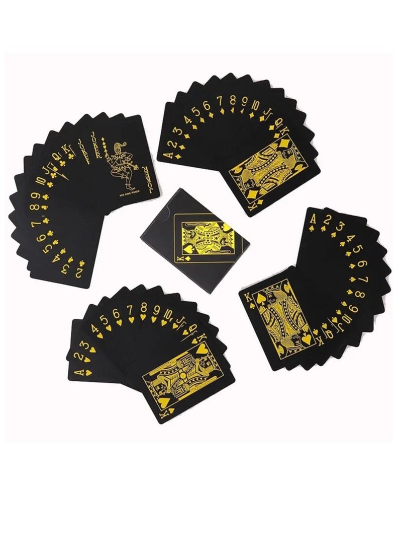 AROAQ 2 Pack Waterproof Gold and Black Playing Cards with Bag Highly Flexible Plastic Deck of Cards - Image 4