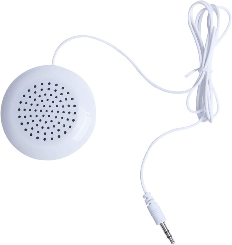 White Portable Mini Speaker Pad 3 5mm Audio Jack For MP3 MP4 CD Phone - Image 1