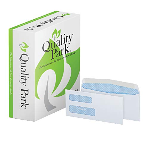 Quality Park #9 Security Envelopes, Double Window, Invoices and QuickBooks Statements, 3-7/8 x 8-7/8 Inches, Gummed, 24 lb White, 500/Box (QUA24527) - Image 1
