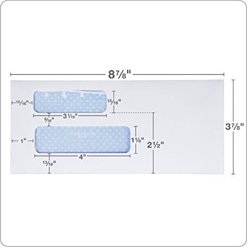 Quality Park #9 Security Envelopes, Double Window, Invoices and QuickBooks Statements, 3-7/8 x 8-7/8 Inches, Gummed, 24 lb White, 500/Box (QUA24527) - Image 2