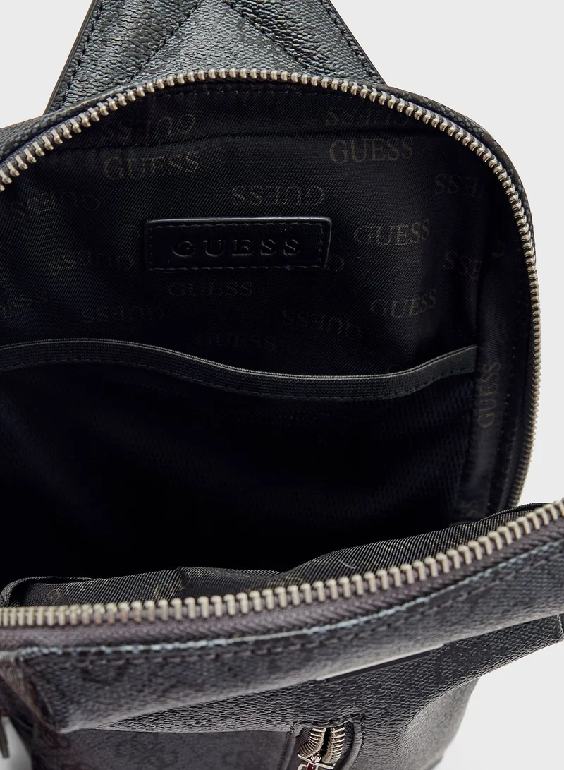 GUESS Logo Printed Messenger Bag
