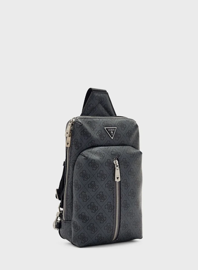 GUESS Logo Printed Messenger Bag