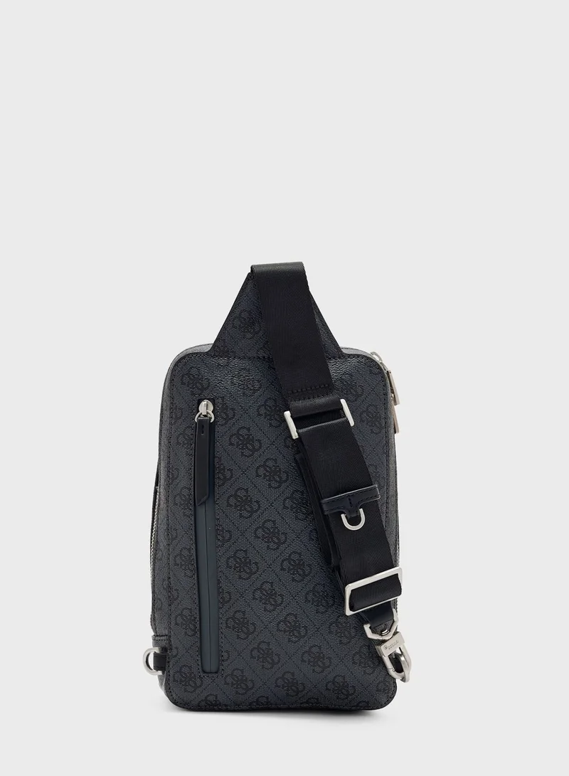 GUESS Logo Printed Messenger Bag