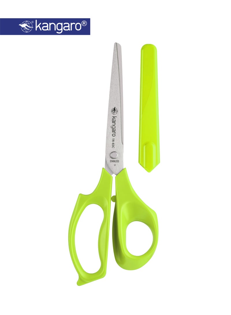 Kangaro Stainless Steel Scissors 8 Inch with Safety Cap for Home & Office - Image 1