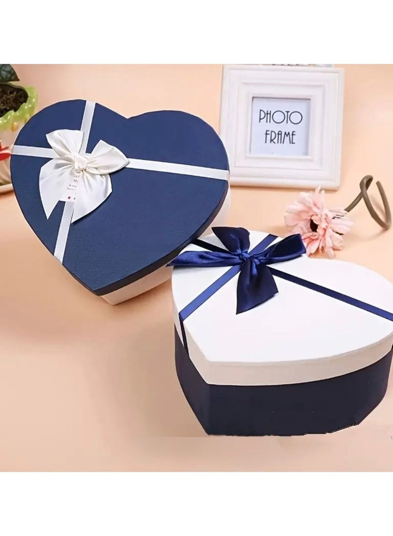 KRONFOL Blue Heart Shape Packaging Boxes Red Heart Flower Box Heart Candy Box - Image 2