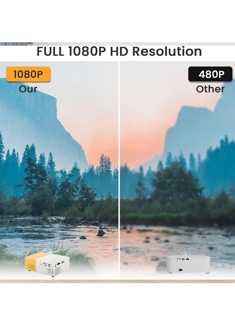 DIGI CORE - YG300 Smart Projector Mini Projector Portable Projector for Cartoon Movie And Matches Mini LED Projector 1080P Full HD Outdoor Projector With HDMI USB Interfaces And Remote Control - Image 1