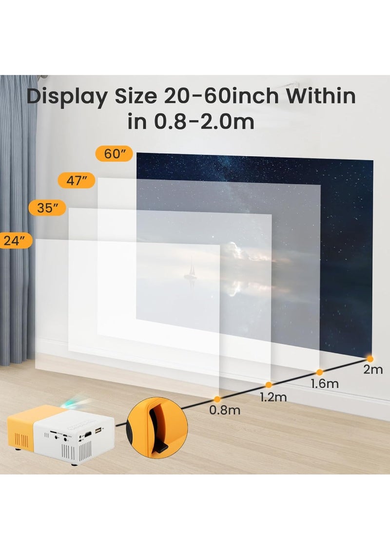 DIGI CORE - YG300 Smart Projector Mini Projector Portable Projector for Cartoon Movie And Matches Mini LED Projector 1080P Full HD Outdoor Projector With HDMI USB Interfaces And Remote Control - Image 1