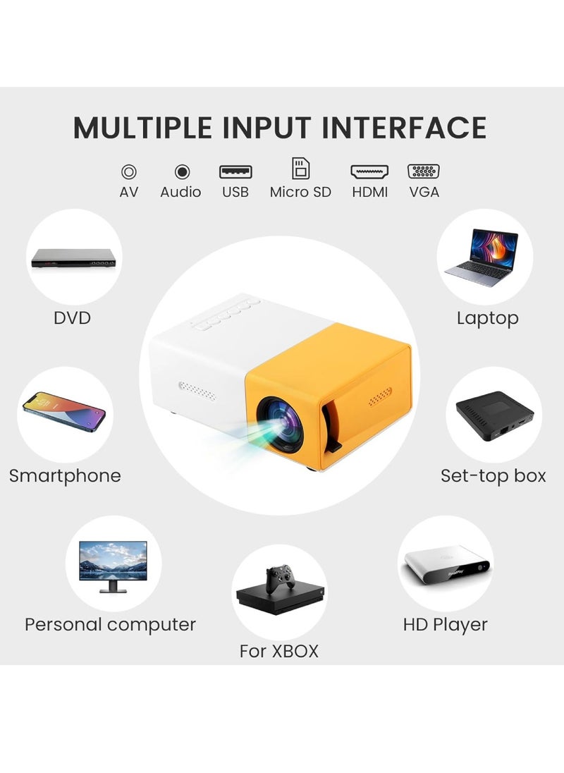 DIGI CORE - YG300 Smart Projector Mini Projector Portable Projector for Cartoon Movie And Matches Mini LED Projector 1080P Full HD Outdoor Projector With HDMI USB Interfaces And Remote Control - Image 1