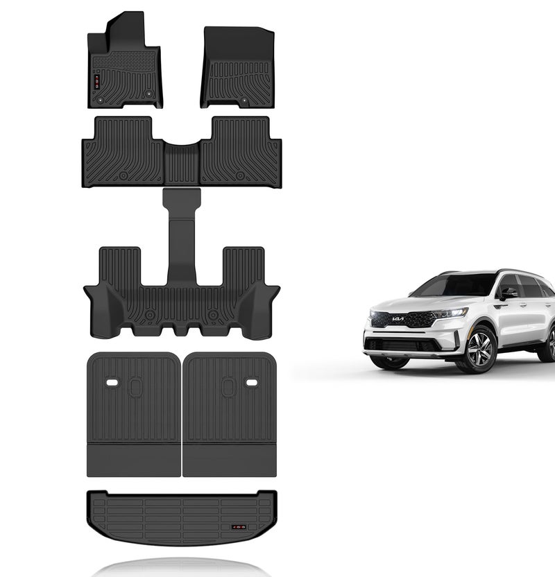 KELCSEECS Floor Mats Cargo Liner Backrest Mats for 2021 2022 2023 2024 2025 2026 Kia Sorento Hybrid20222026 Kia Sorento Plugin Hybrid Car Mats Accessories - Image 3