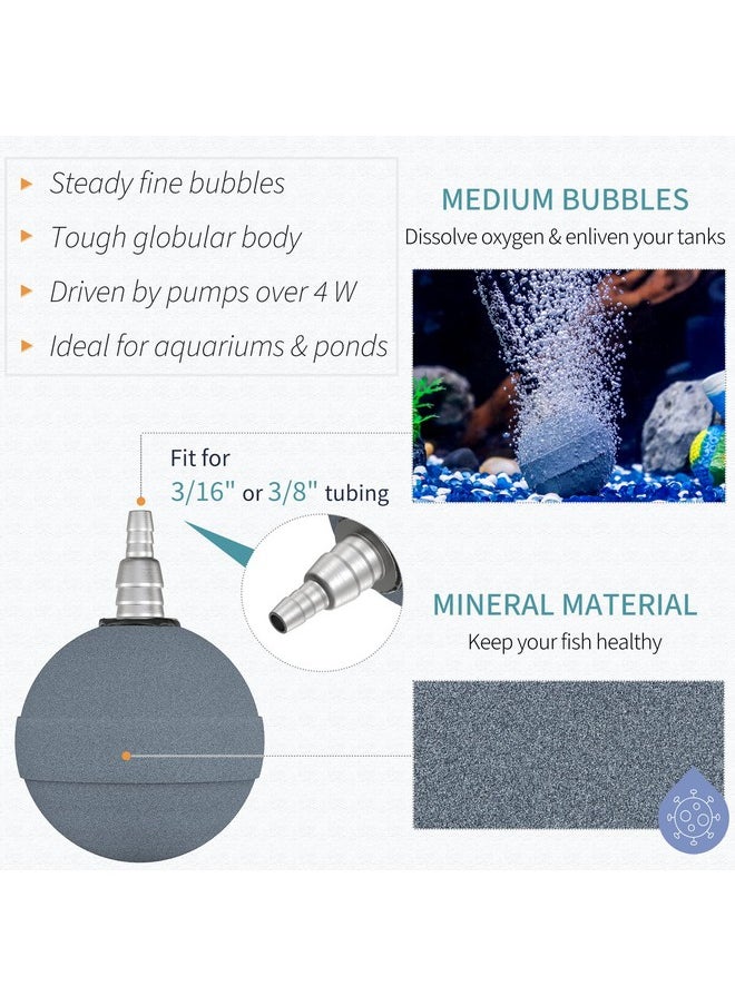 Pawfly Pawfly Aquarium Air Stone Ball 2 Inch, Airstones for Aquarium Fish Tank Bucket Hydroponics Pond and DWC Reservoir, 4 Pack  - Image 4