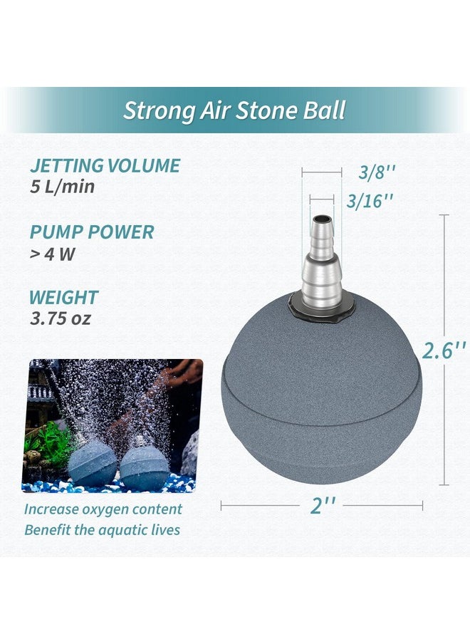 Pawfly Pawfly Aquarium Air Stone Ball 2 Inch, Airstones for Aquarium Fish Tank Bucket Hydroponics Pond and DWC Reservoir, 4 Pack  - Image 3