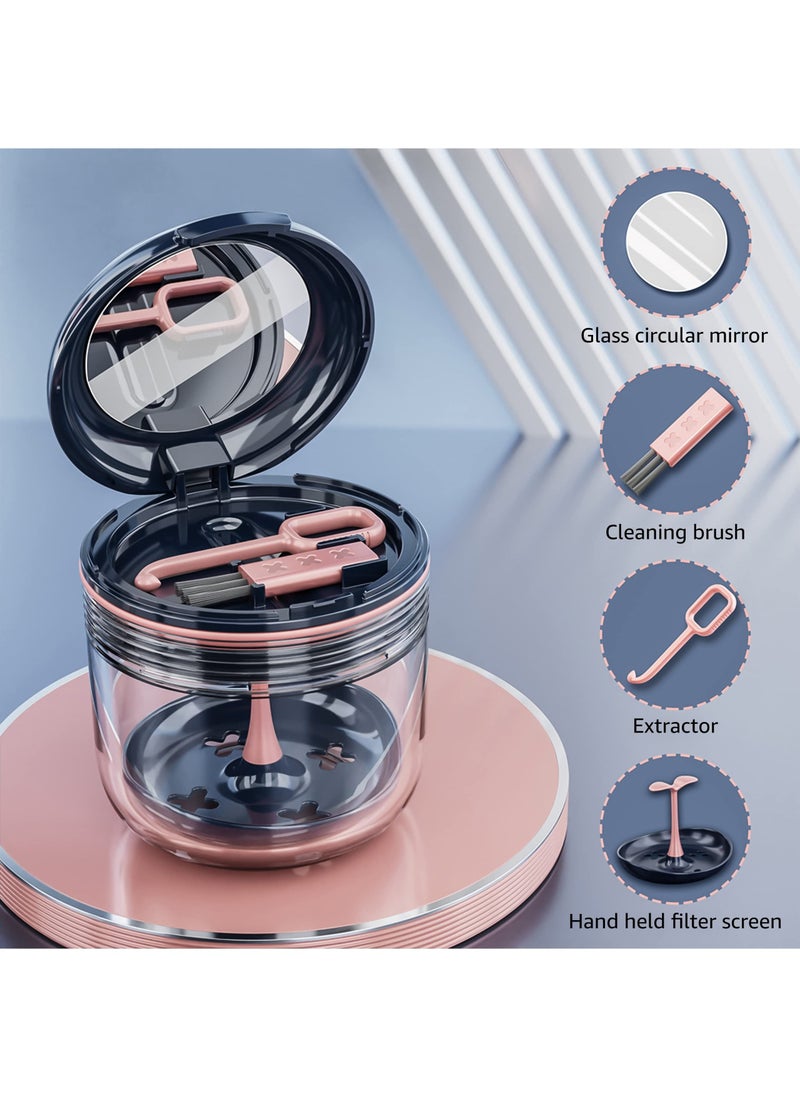 SYOSI - Denture Bath Case, No-Leak Double Layer Dry & Wet Separation Denture Bath Box, Portable Denture Case with Mirror, Removal Tool, Brush for Dentures, Clear Braces, Retainers, Mouth Guard (Blue) - Image 1