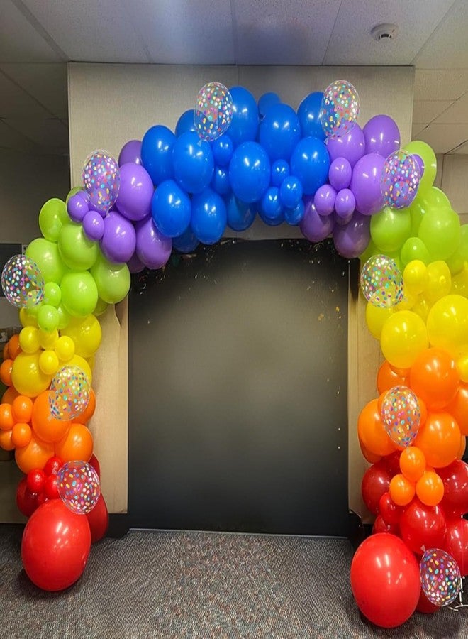 Paeyeq Colorful Balloons Rainbow Assorted Colors Balloons Set 12Inch Red Blue Yellow Green Pink Purple Orange Latex Party Balloon with Multicolor Confetti Balloon for Birthday Carnival Party Decorations - Image 3