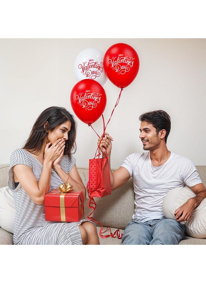 بارتي بروبس - بالونات عيد الحب الحمراء والبيضاء من بارتي بروبس - 45 قطعة من بالونات زينة عيد الحب، بالونات حب للزينة، عناصر زينة عيد الحب للصديقة والزوجة والصديق والزوج - Image 1