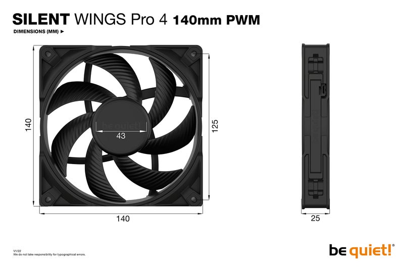 be quiet! Silent Wings Pro 4 140mm PWM High Speed 2400 RPM Premium Low Noise Cooling Fan | 4-Pin | BL099 - Image 3