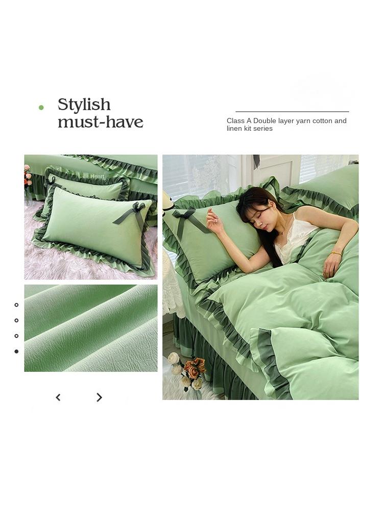 general Simple Solid Color Washable Bed Sheet And Duvet Cover Set - Image 2