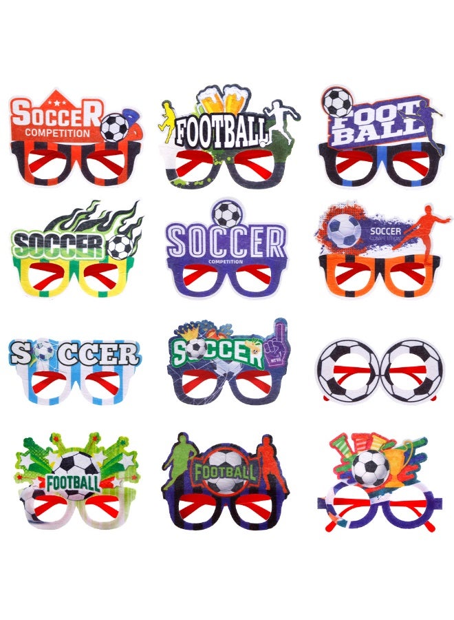 HOMESTAR 12PCS 2026 World Cup Football Fan Glasses Set - Cheering Support Props, Suitable For Match Day Cheering, Football Theme Party Decoration Photo Props, Decoration Supplies, Unisex World Cup Glasses, 17.8x12.5 cm - Image 1