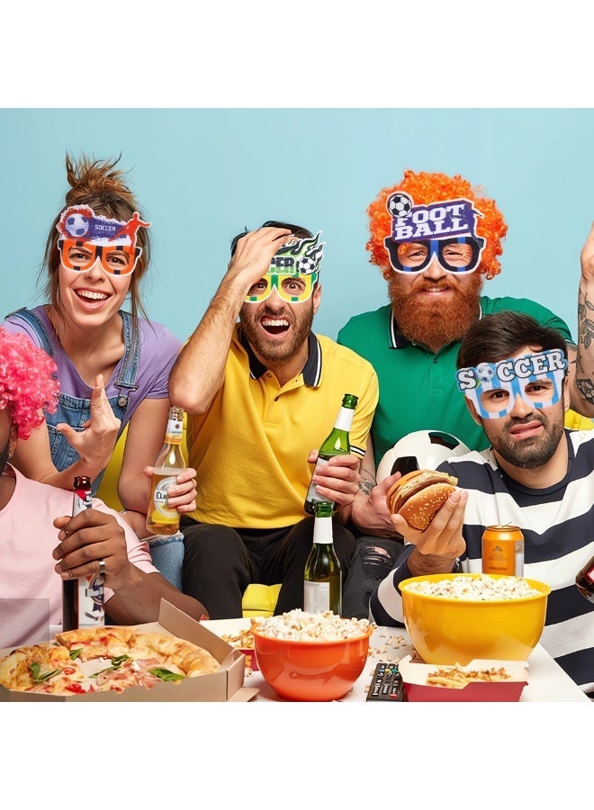 HOMESTAR 12PCS 2026 World Cup Football Fan Glasses Set - Cheering Support Props, Suitable For Match Day Cheering, Football Theme Party Decoration Photo Props, Decoration Supplies, Unisex World Cup Glasses, 17.8x12.5 cm - Image 2