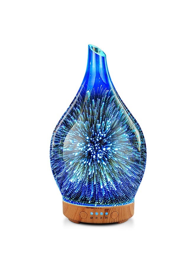Porseme Oil Diffuser 3D Glass Aromatherapy Ultrasonic Humidifier Air Refresh Auto Shutoff Timer Setting Bpa Free For Home Hotel Yoga Leisure Spa Gift 100Ml Last 4H  - Image 1