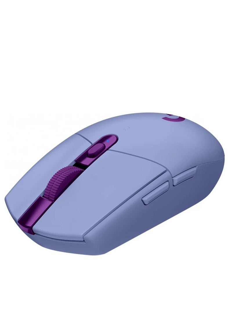 Logitech G304 Lightspeed wireless gaming mouse,HERO Sensor,Zero smoothing/acceleration/filtering,200 – 12,000 DPI,6 Programmable Button,250h Battery Life,On-Board Memory,Purple - Image 1