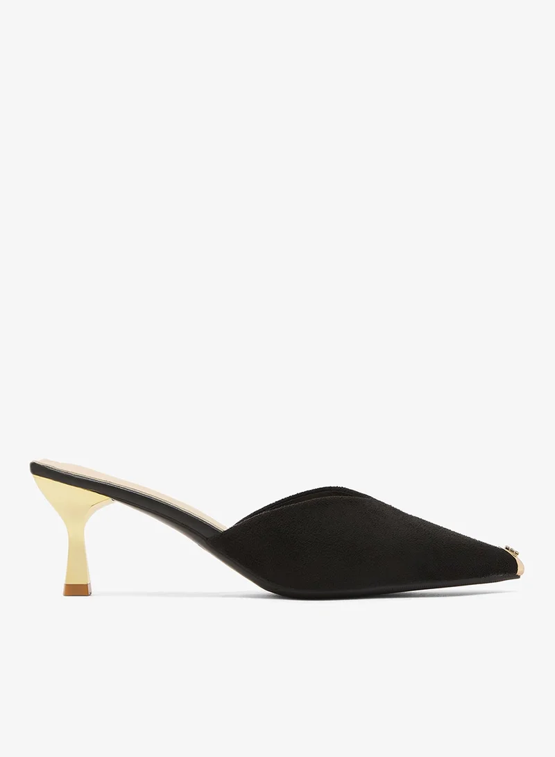 Ella  Two Tone Accent Pointed Toe Open Back Pumps for Women | Best Price UAE