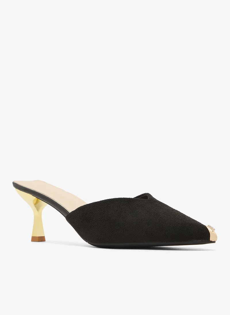 ELLA Two Tone Accent Pointed Toe Open Back Pumps