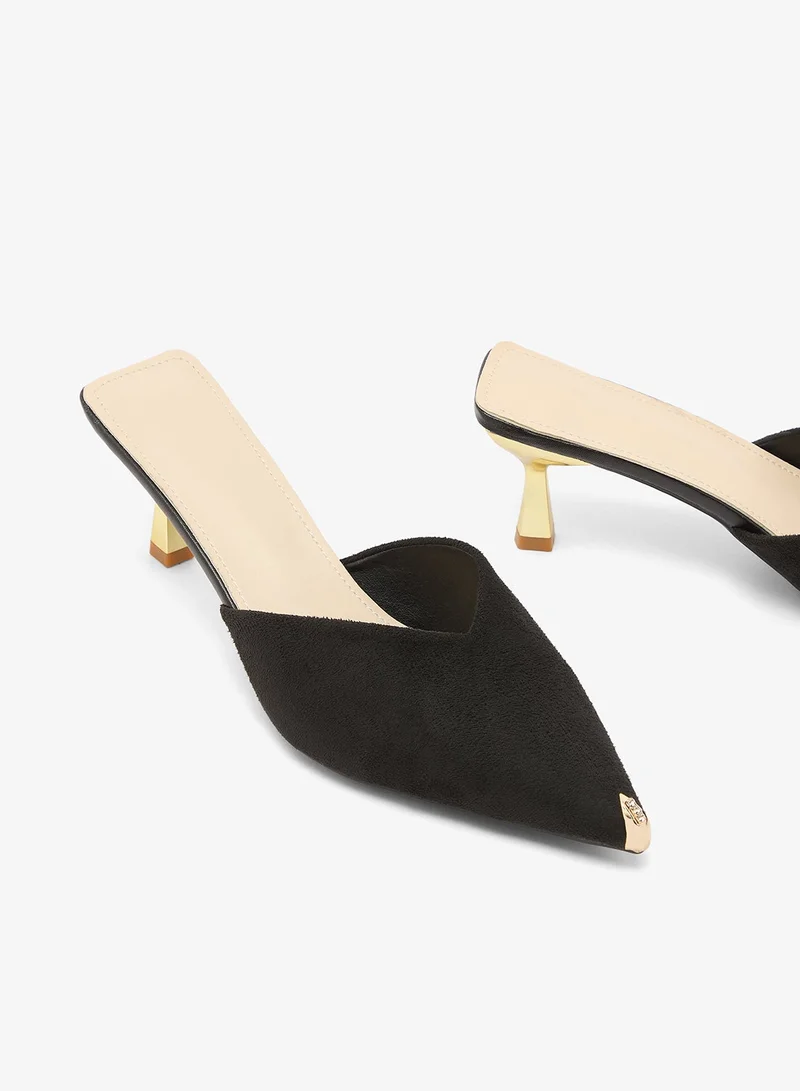 Ella  Two Tone Accent Pointed Toe Open Back Pumps for Women | Best Price UAE