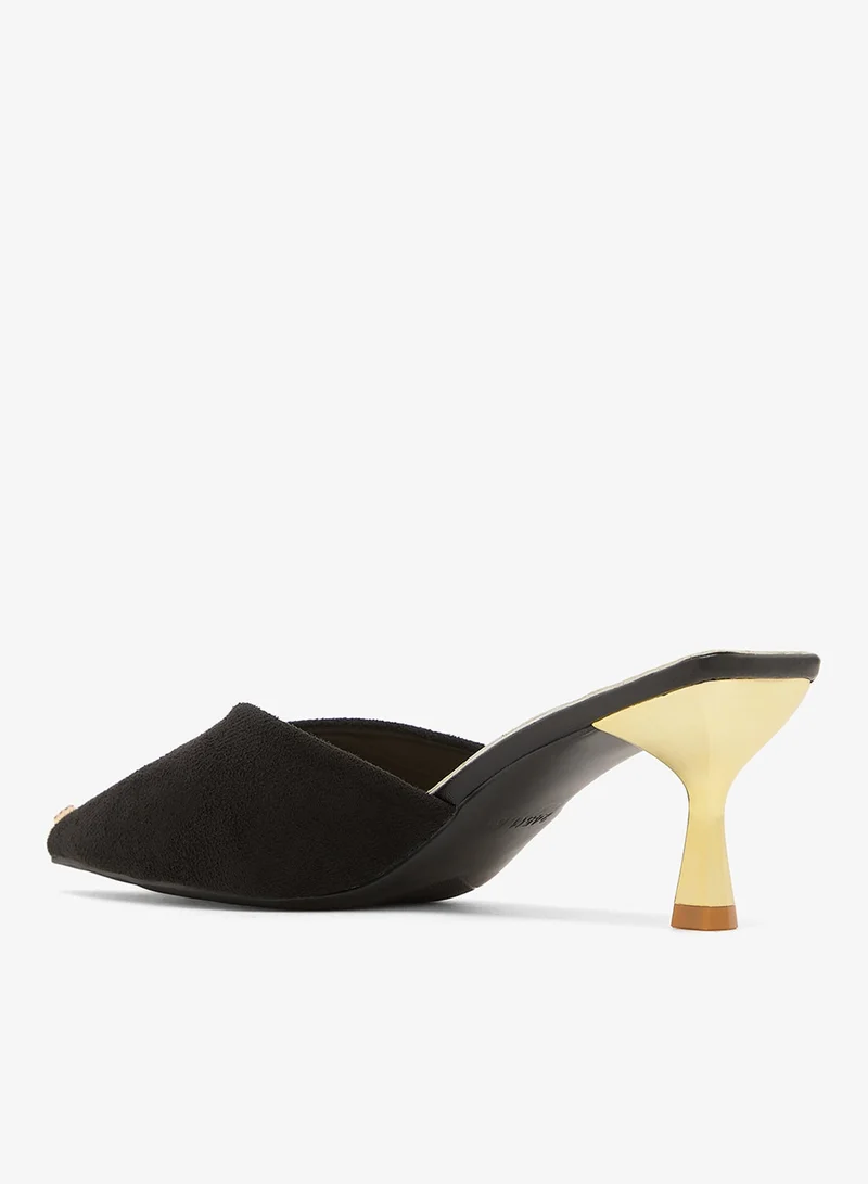 ELLA Two Tone Accent Pointed Toe Open Back Pumps