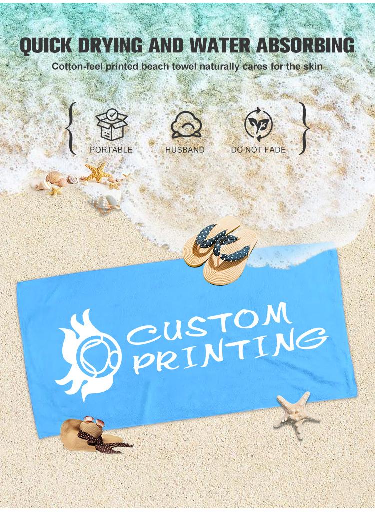 general Microfiber Quick-drying Single-sided Printed Beach Swimming Holiday Beach Towel - Image 3