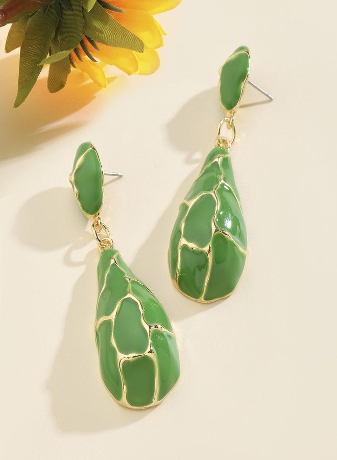 SALTY Pack of 2 Earthy Enamel Luxury Gold Earring for Women | Stylish Fashion Jewellery | Accessories for Girls | Minimal Jewelry | Ideal for Gifting | Marriage, Birthday | Gift for Valentine Day - Image 2