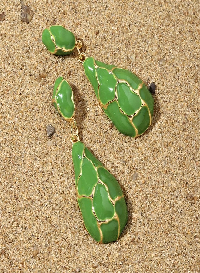 SALTY Pack of 2 Earthy Enamel Luxury Gold Earring for Women | Stylish Fashion Jewellery | Accessories for Girls | Minimal Jewelry | Ideal for Gifting | Marriage, Birthday | Gift for Valentine Day - Image 3