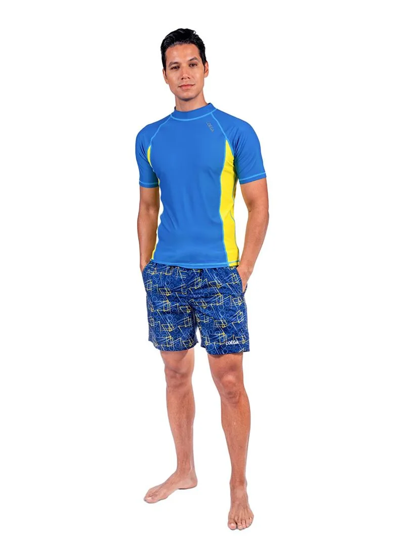 COEGA SUNWEAR COEGA Mens Rashguard Short Sleeve - Navy Geometric