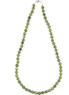 Güneş Avm GÜNEŞAVM Canada Jade Natural Stone 6 mm Knotted Necklace 