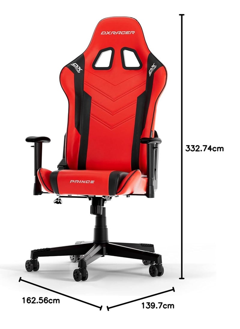 DXRacer - DXRacer Prince Series P132 Gaming Chair, Red & Black | GC-P132-RN-F2-01 - Image 1