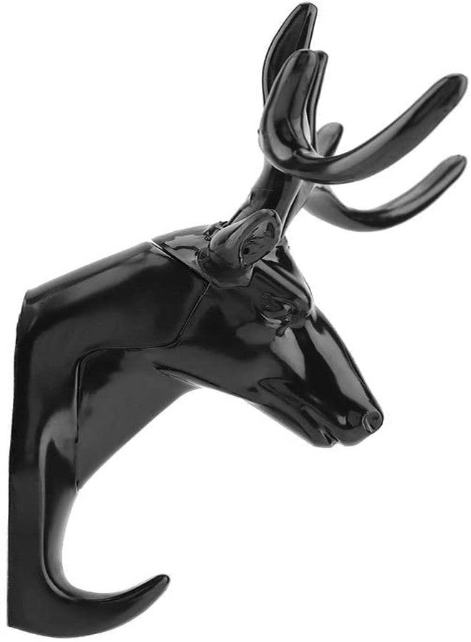 OZKET Animal Black Deer Head Antique Design Key Holder for Home Decor | Stylish Hanging Plastic Key Stand for Wall | Self Adhesive Key Hanger for Office, Living Room, Bathroom, Kitchen - Image 4