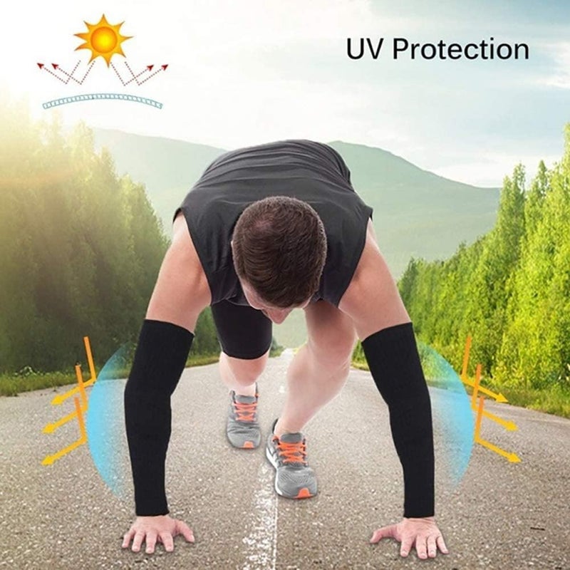 ديلوبيك أكمام ذراع مضغوطة للحماية من أشعة الشمس بتقنية UV، للجنسين، مناسبة لكرة القدم والجولف والكرة الطائرة والرياضات المائية والأنشطة الخارجية، تساعد أيضًا في إخفاء الوشوم. - Image 3