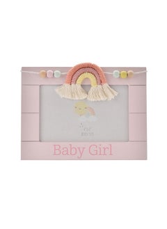 Oaktree Gifts Petit Cheri Wooden Photo Frame Macrame Rainbow Baby Girl 4X6  - Image 2